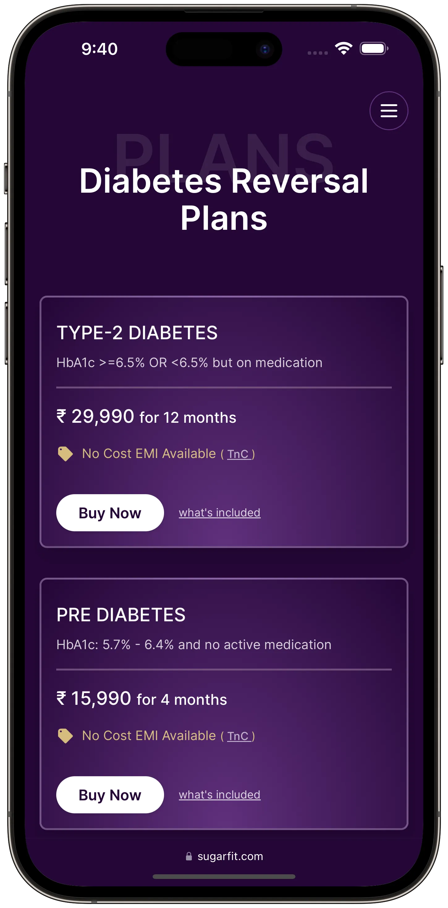 Plan Listing with Purchase Functionality